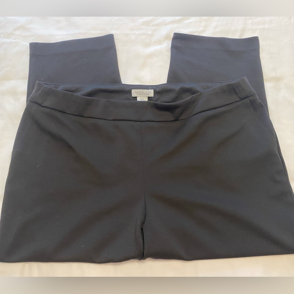 New Rachel Zoe Black Pull-On Stretch Capris With Faux Pocket Design size 2X